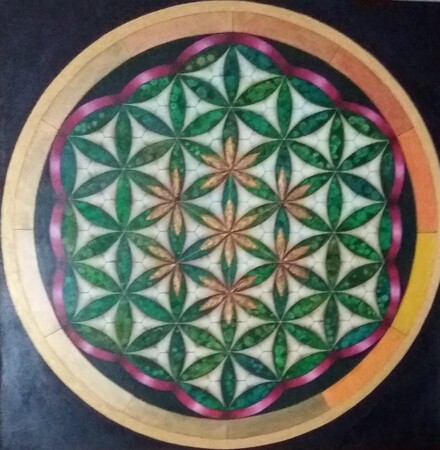 FLOWER OF LIFE - AGAPÉ- Kvet Života 4. Akryl 2019-20. 100x100x2 cm. Plátno.