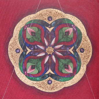 ORCHID - Mandala Vitráž. Akryl 2015. 40x40x2 cm. Plátno.