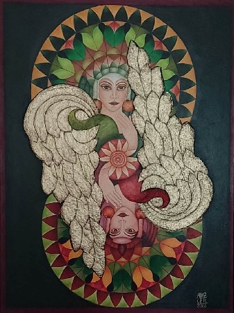 INTEGRITA - Two Archangels. Dvaja Archanjeli. 2023. 75x100x1,5 cm. Obraz č. 22.